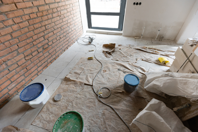 House renovation accessories and repair background